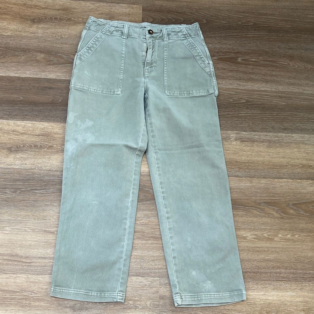 Faherty Light Green Wide Leg Jeans Sz 27